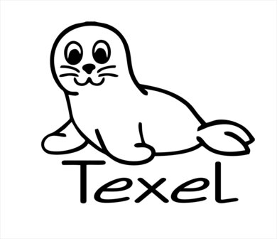 Zeehond sticker Texel